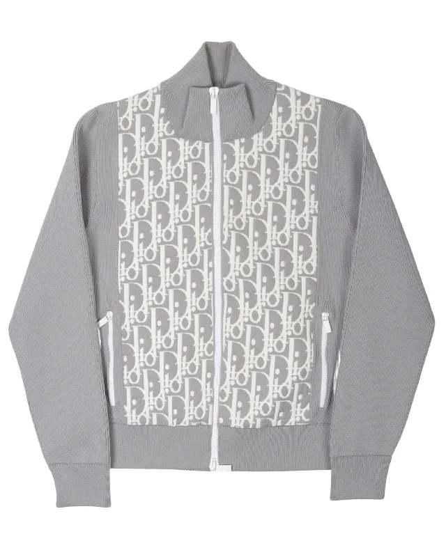 Monogram Oblique Track Jacket Embroidered Jacket Appliqued Jacket Beaded Jacket