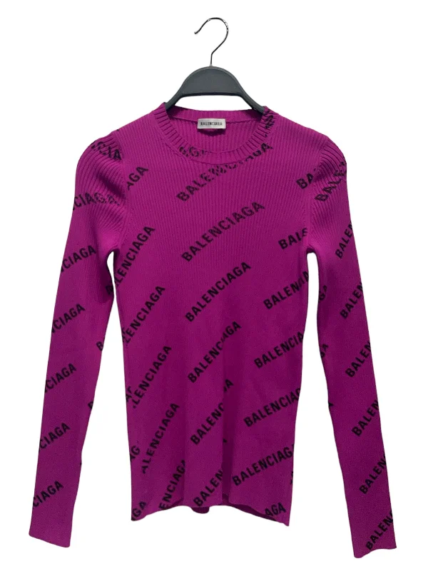 BALENCIAGA/Sweater/M/All Over Print/Cotton/PPL/L/S crewneck jumper Wool Sweater Cotton Sweater Cashmere Sweater BALENCIAGA/Sweater/M/All Over Print/Cotton/PPL/L/S crewneck jumper Wool Sweater Cotton Sweater Cashmere Sweater