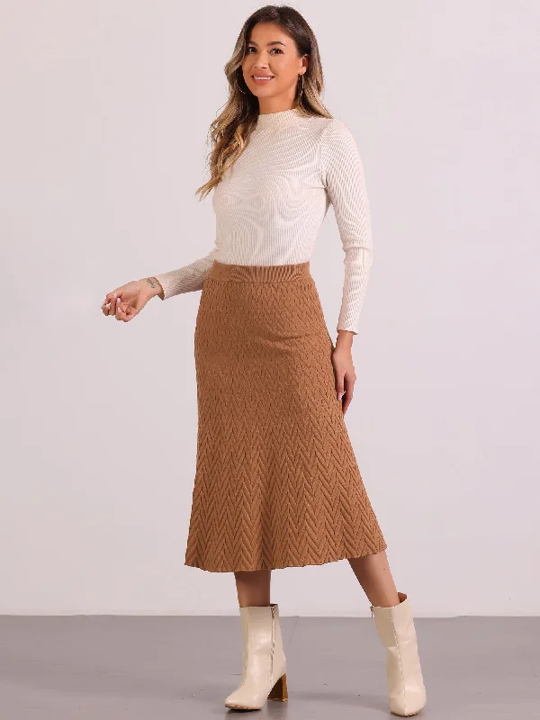 Stretchy Textured Knit Midi Fishtail Sweater Skirt Cashmere Blend Cotton Blend Poly Blend Stretchy Textured Knit Midi Fishtail Sweater Skirt Cashmere Blend Cotton Blend Poly Blend