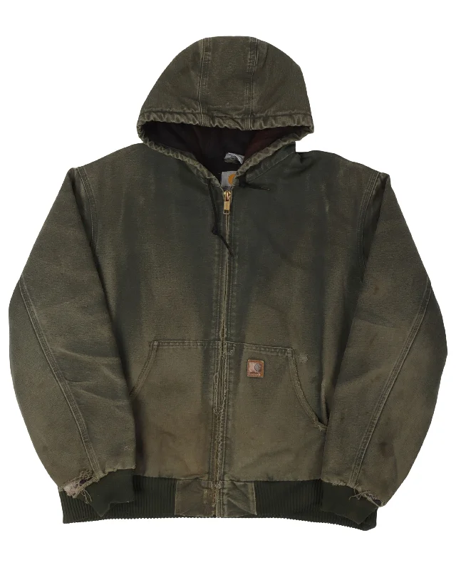 Carhartt Hooded Jacket Knit Fabric Woven Fabric Fleece Fabric