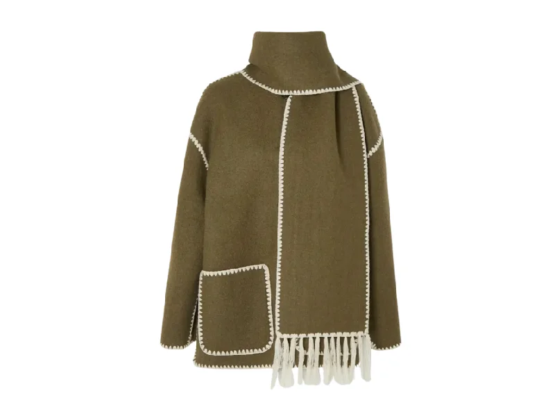 Toteme Embroidered Scarf Jacket Hoodie Zip-Up Jacket Button-Up Jacket