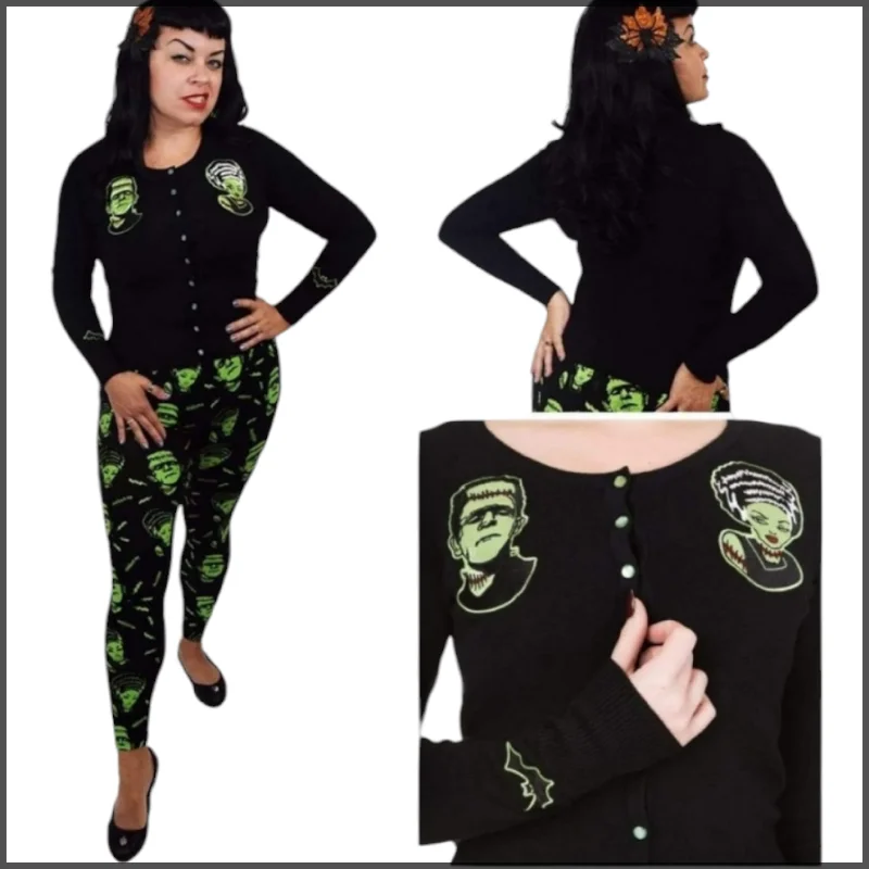 Frankenstein and Bride Cardigan Cardigan Knitwear Sweater