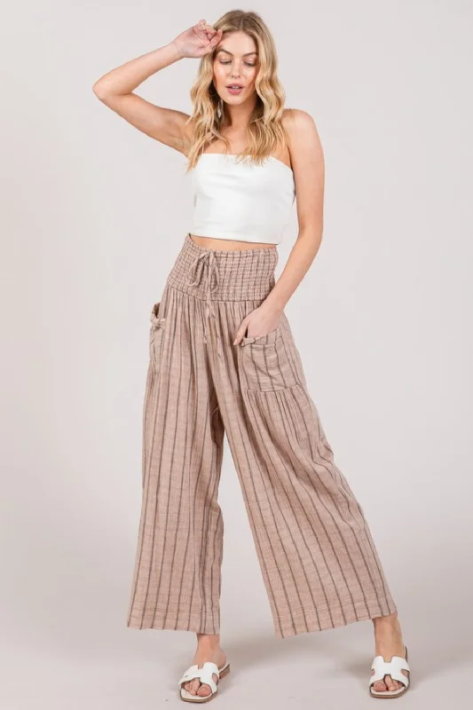 Hazel Blues® |  SAGE + FIG Cotton Gauze Wash Stripe Pants Trousers Skinny,