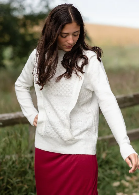Textured Pom Pom Detail Crew Neck Sweater - FINAL SALE Iron Safe Non-Iron Wrinkle Free Textured Pom Pom Detail Crew Neck Sweater - FINAL SALE Iron Safe Non-Iron Wrinkle Free