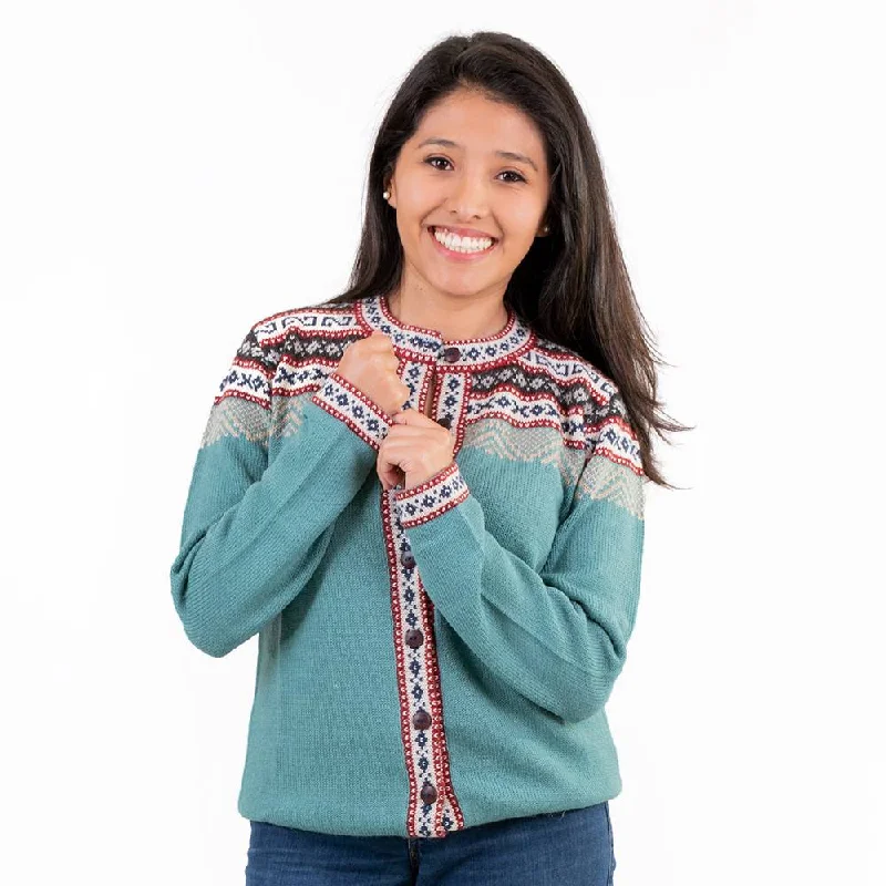 Alpaca Cardigan Andes Patchwork Embroidered Appliqued