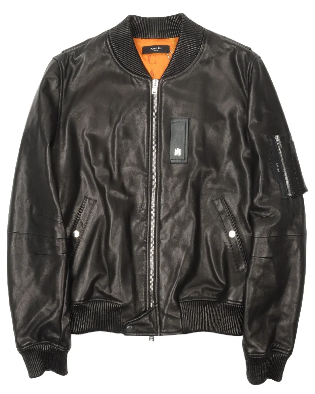 Leather Bomber Jacket Oversized Jacket Tailored Jacket Straight Jacket