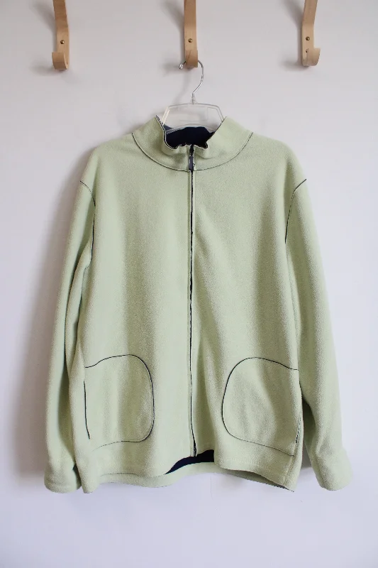 Sport Savvy Light Green Fleece Jacket | L Striped Jacket Polka Dot Jacket Floral Jacket