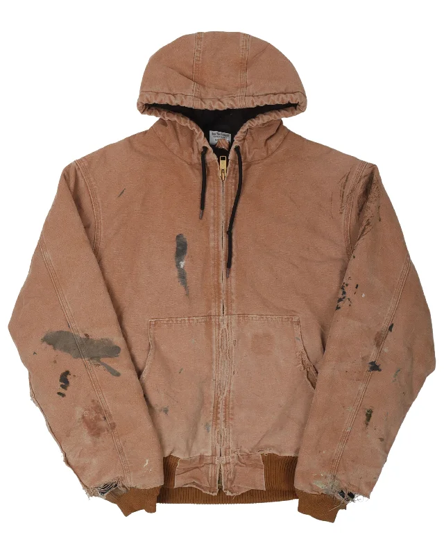 Carhartt Painted Hooded Jacket Welt Pockets Slit Pockets Flap Pockets