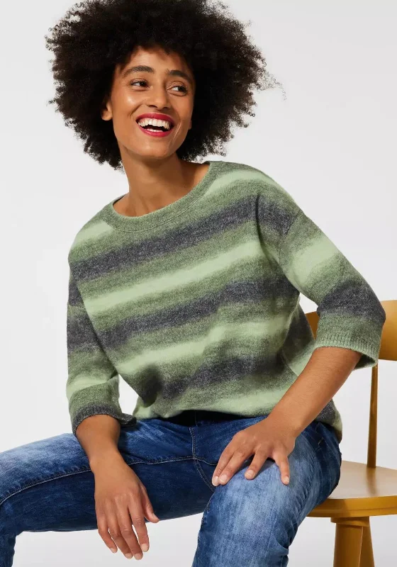 Street One Ombre Stripe Knit Jumper, Novel Green Nylon Fabric Polyester Fabric Spandex Fabric Street One Ombre Stripe Knit Jumper, Novel Green Nylon Fabric Polyester Fabric Spandex Fabric