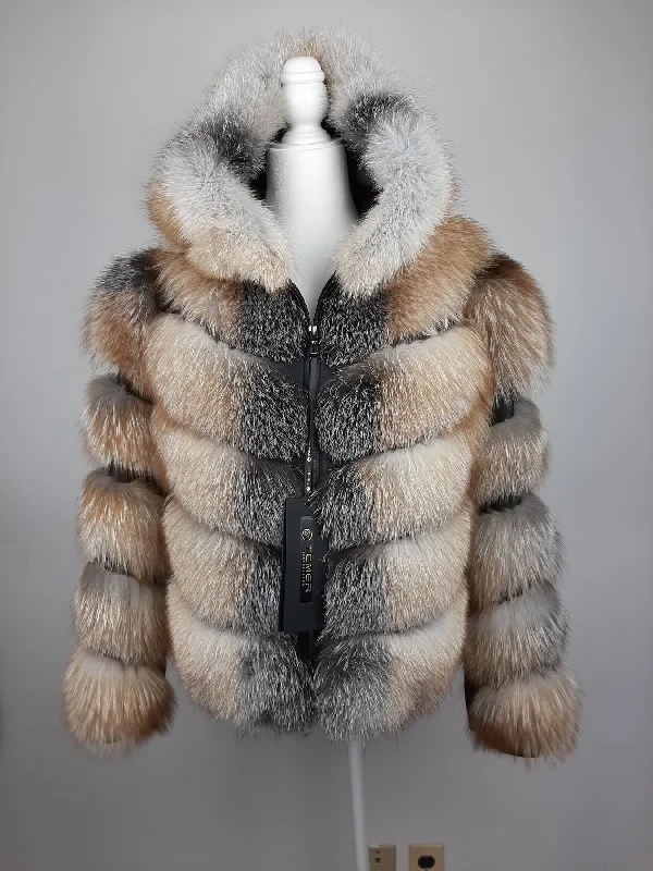 Temer Ladies Detachable Sleeve & Hood Crystal Fox Jacket Plaid Jacket Tartan Jacket Houndstooth Jacket Temer Ladies Detachable Sleeve & Hood Crystal Fox Jacket Plaid Jacket Tartan Jacket Houndstooth Jacket