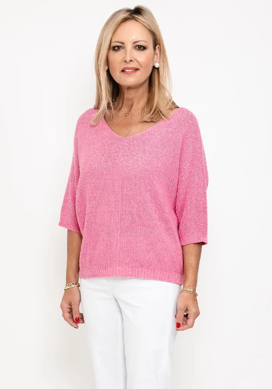 Seventy1 One Size Metallic Detail Knit Jumper, Pink Anti-Pilling Anti-Shrink Durable Seventy1 One Size Metallic Detail Knit Jumper, Pink Anti-Pilling Anti-Shrink Durable