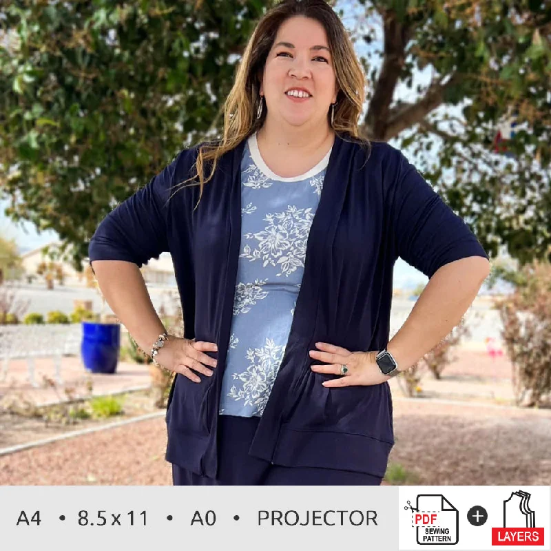 Block Party Cardigan | Women Plus 14w-40w Cotton Fabric Linen Fabric Terry Fabric