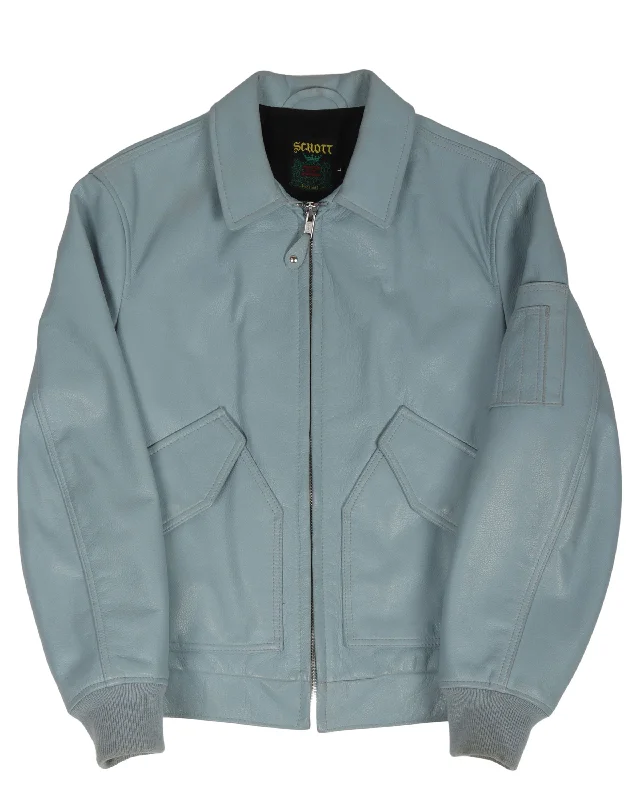 Schott Leather Jacket Front Pockets Side Pockets Patch Pockets
