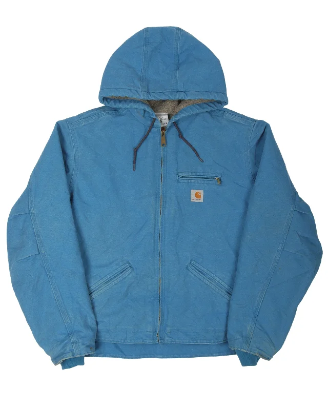 Carhartt Shearling Lined Hooded Jacket Wool Fabric Cashmere Fabric Tweed Fabric