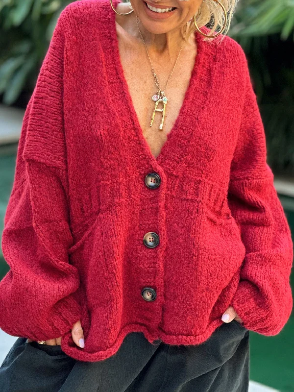 Hazel Blues® | Pocketed V-Neck Button Up Cardigan Chenille Blend Fleece Blend Nylon Blend Hazel Blues® | Pocketed V-Neck Button Up Cardigan Chenille Blend Fleece Blend Nylon Blend