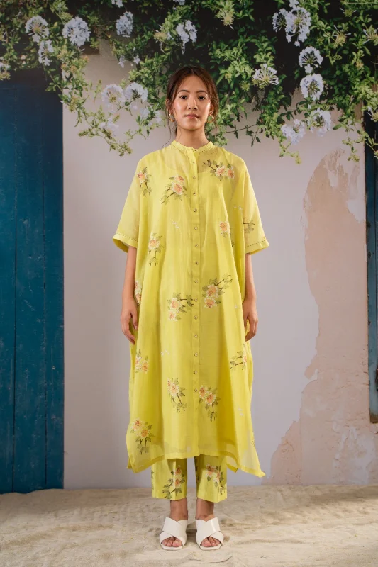 Kaftan Kurta With Front Opening and Pant Bootcut Clearance,