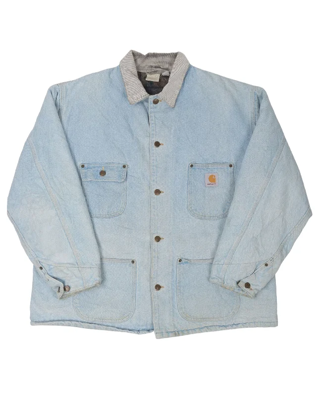 Carhartt Denim Chore Jacket Tiered Jacket Buttoned Jacket Zippered Jacket