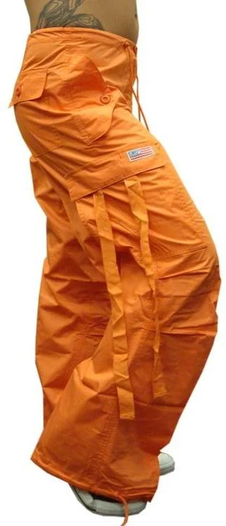 Girly Basic UFO Pants (Orange) Clearance High-Waisted,