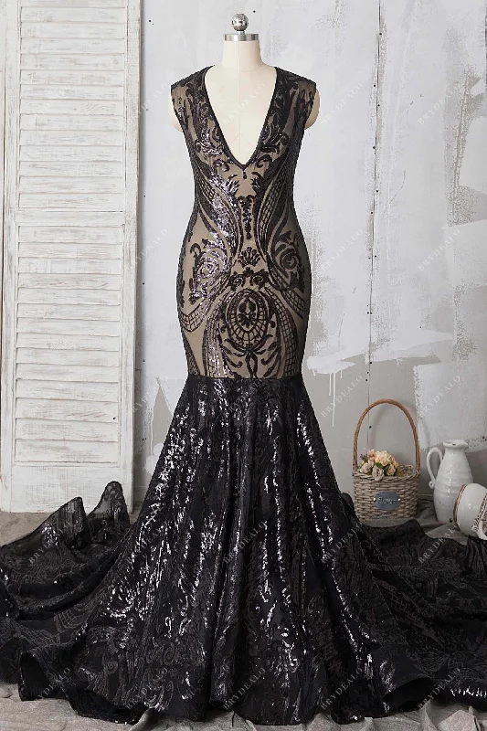 Black Mermaid American Prom Dress