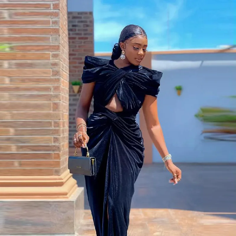 Christmas Aso Ebi Evening Dresses Cap Sleeves Front Slit Sexy Mermaid Prom Dress For African Women Girls Birthday Party Gowns Christmas Aso Ebi Evening Dresses Cap Sleeves Front Slit Sexy Mermaid Prom Dress For African Women Girls Birthday Party Gowns