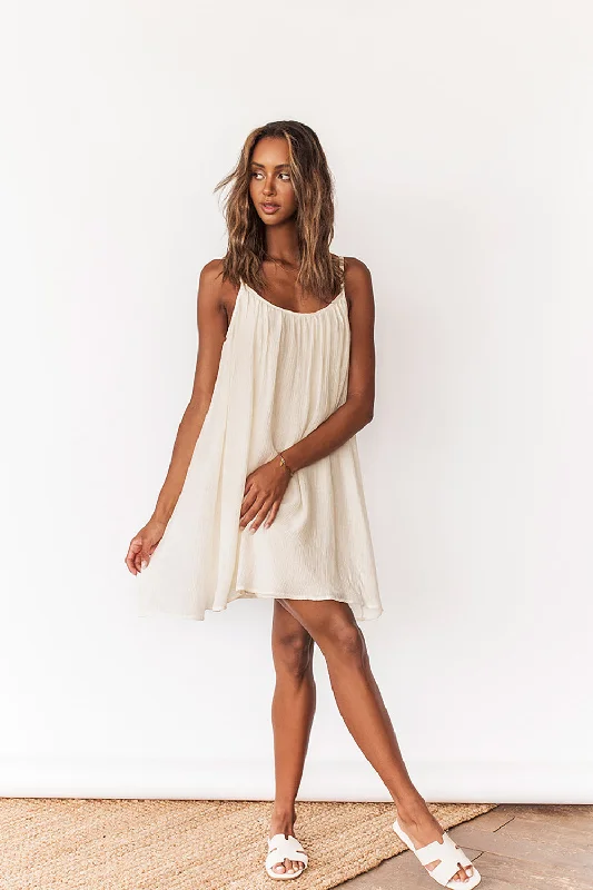 Isabela Ivory | Short Textured Oversized Cut Dress
