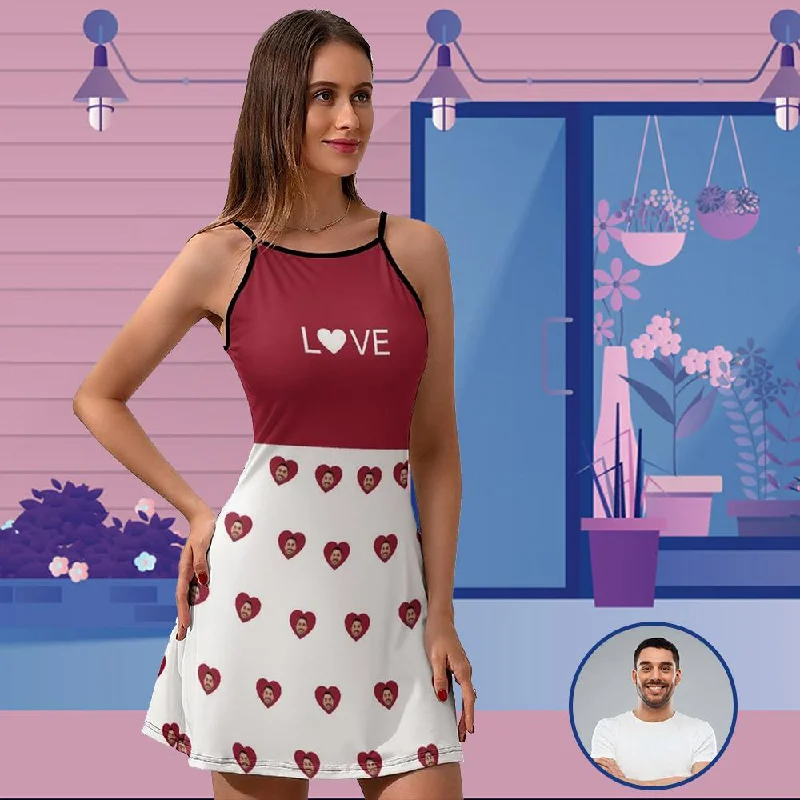 Custom Face Heart Women's Sling Dress