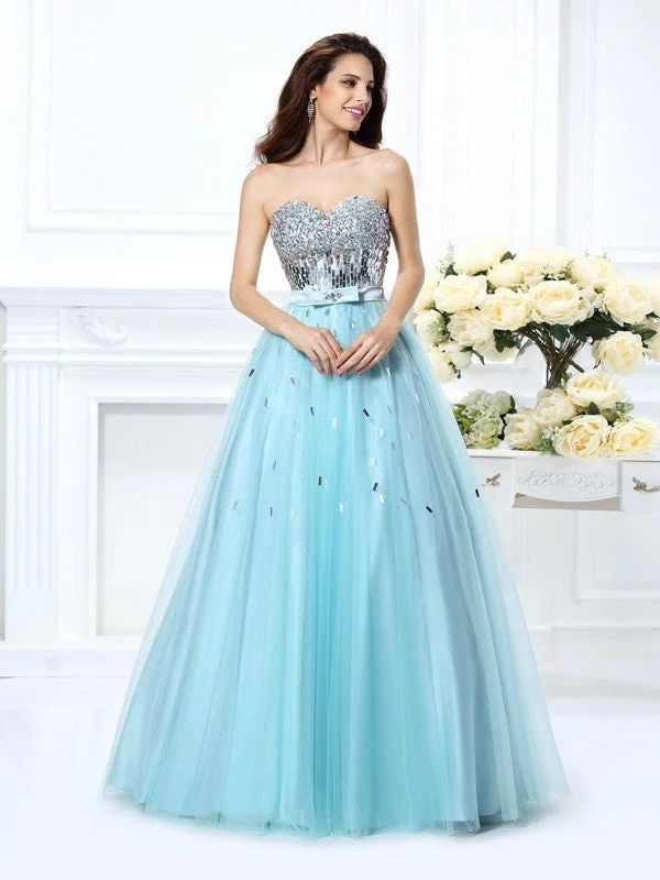 Ball Gown Sweetheart Beading Sleeveless Paillette Long Satin Quinceanera Dresses TPP0003239 Ball Gown Sweetheart Beading Sleeveless Paillette Long Satin Quinceanera Dresses TPP0003239