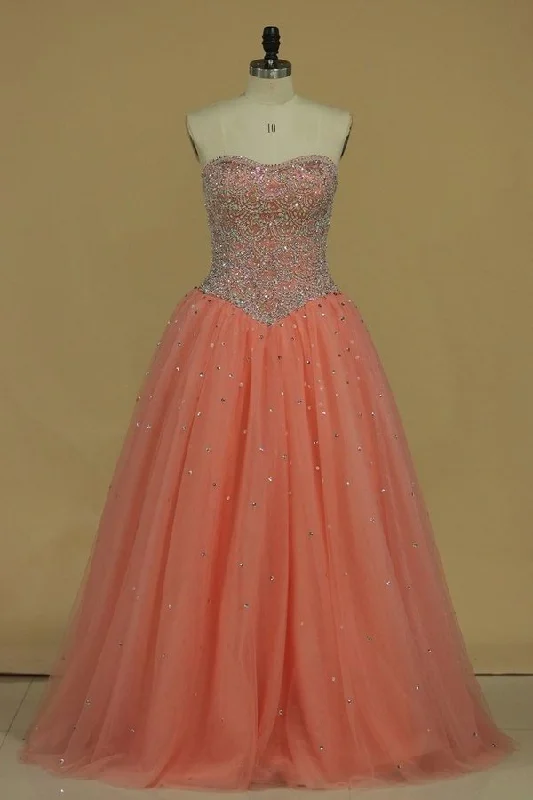 2024 Floor Length Sweetheart Beaded Bodice Quinceanera Dresses Ball Gown PQABB416