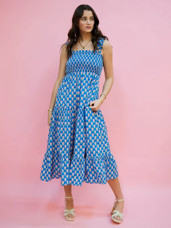 Wildflower Floral Dress - Blue