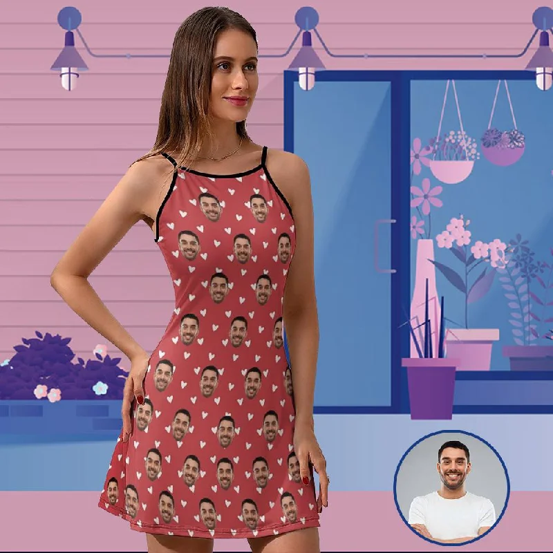 Custom Face Love Women's Sling Dress