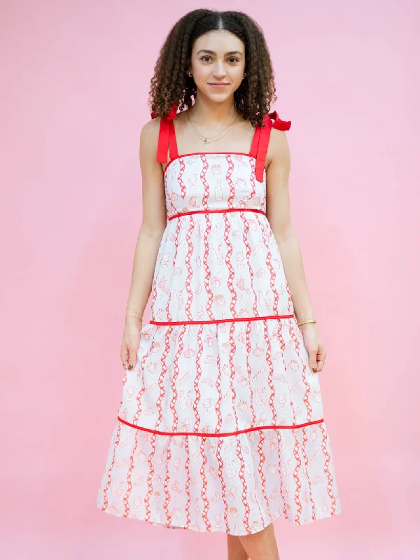 Red Picnic Printed Dress