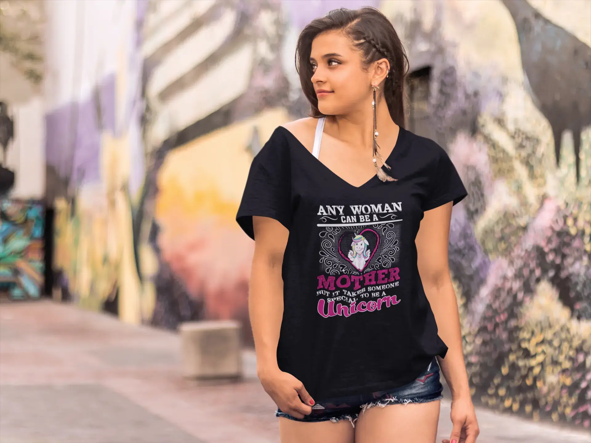 ULTRABASIC Women's T-Shirt Any Woman Can Be a Mother But It Takes Someone Special to Be a Unicorn Mesh Blend Leather Blend Suede Blend ULTRABASIC Women's T-Shirt Any Woman Can Be a Mother But It Takes Someone Special to Be a Unicorn Mesh Blend Leather Blend Suede Blend
