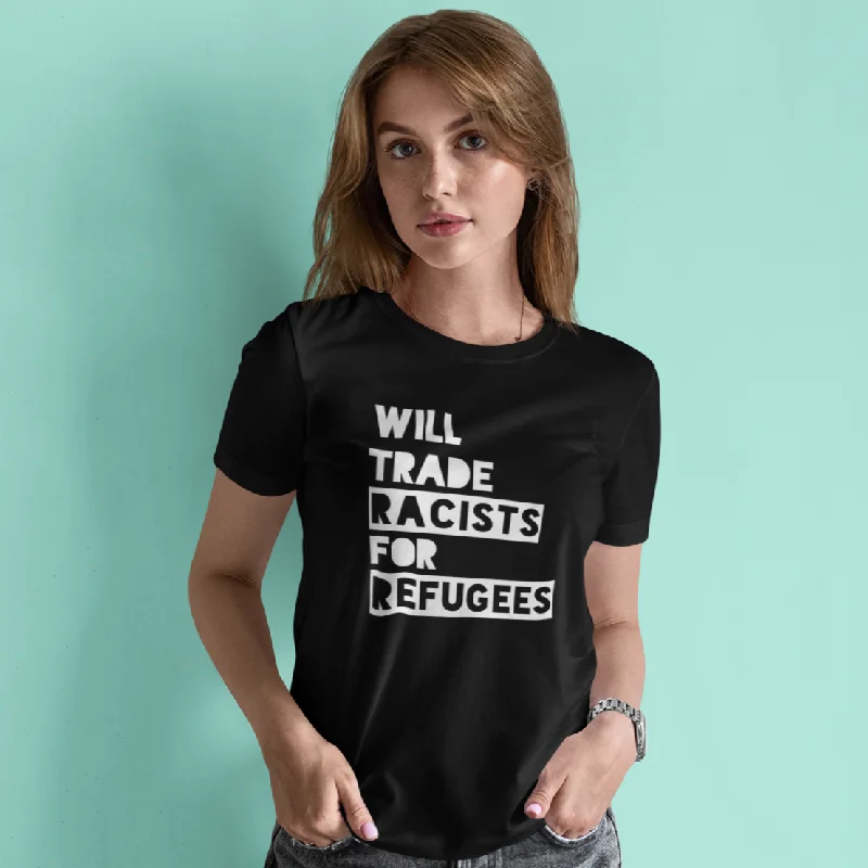 Anti Racism Shirt, Will Trade Racists for Refugees Unisex Shirt, Pro Immigration Shirt, Political Shirt, Protest Shirt Striped Floral Plaid Anti Racism Shirt, Will Trade Racists for Refugees Unisex Shirt, Pro Immigration Shirt, Political Shirt, Protest Shirt Striped Floral Plaid