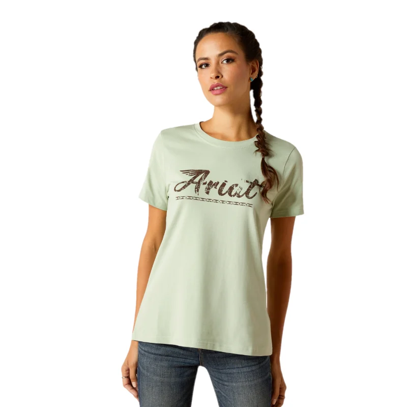 Ariat Ladies Classic Frosty Green Short Sleeve T-Shirt 10045093 V-Neck T-Shirt Long Sleeve Cotton Ariat Ladies Classic Frosty Green Short Sleeve T-Shirt 10045093 V-Neck T-Shirt Long Sleeve Cotton