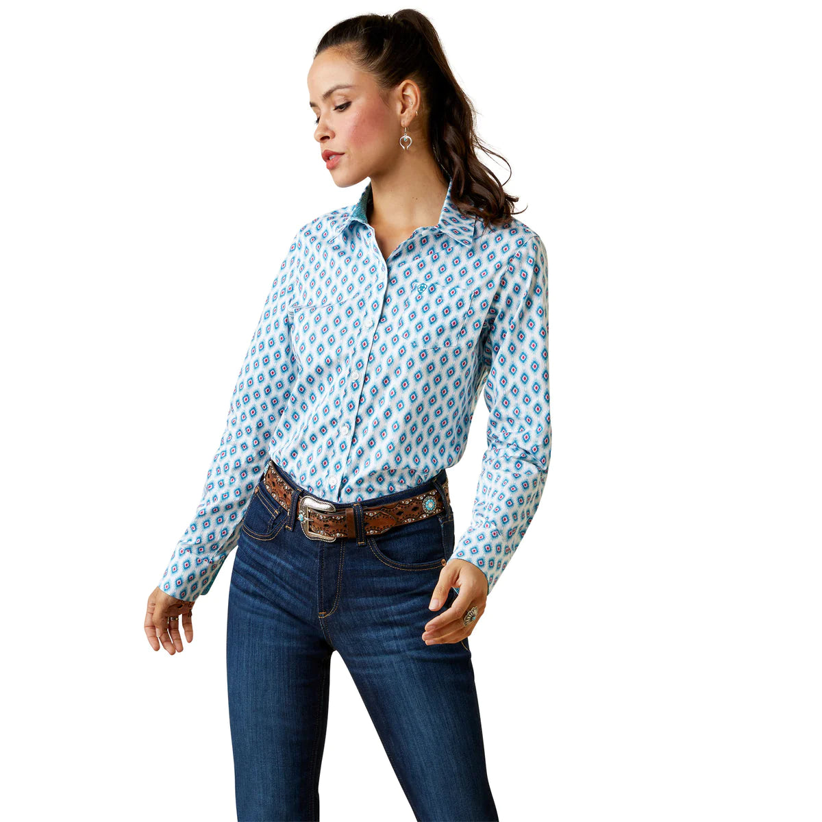 Ariat Womens Kirby Stretch Day Dreamer Shirt Striped Floral Plaid