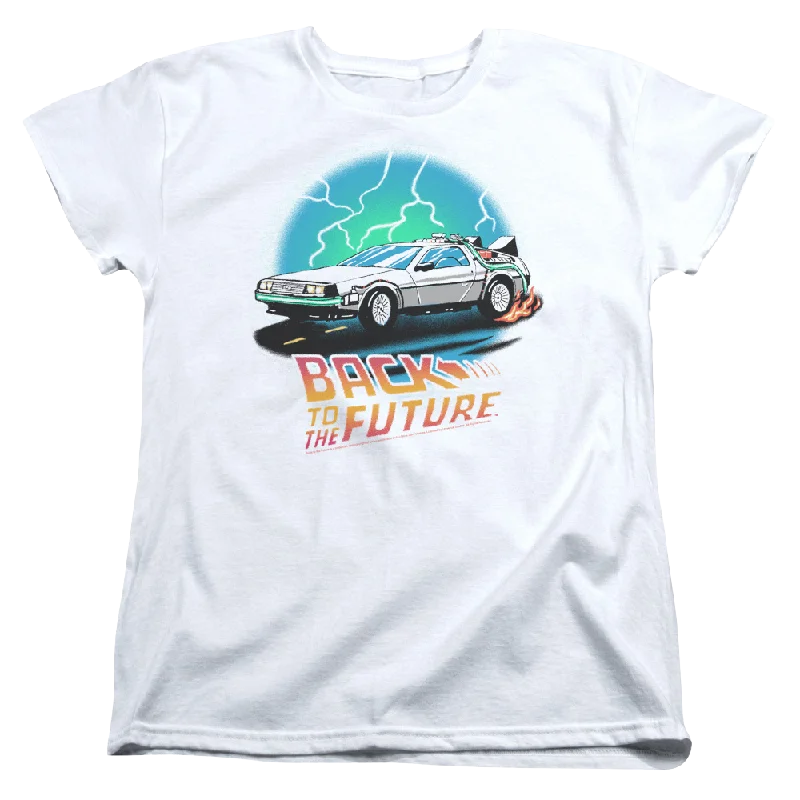 Back To The Future Bttf Airbrush - Women's T-Shirt Polka Dot Checkered Tartan