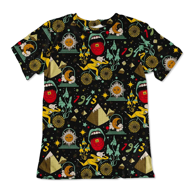 Bicycle Day Pattern All Over Print Unisex Tee Anti-Pilling Machine Wash Handmade
