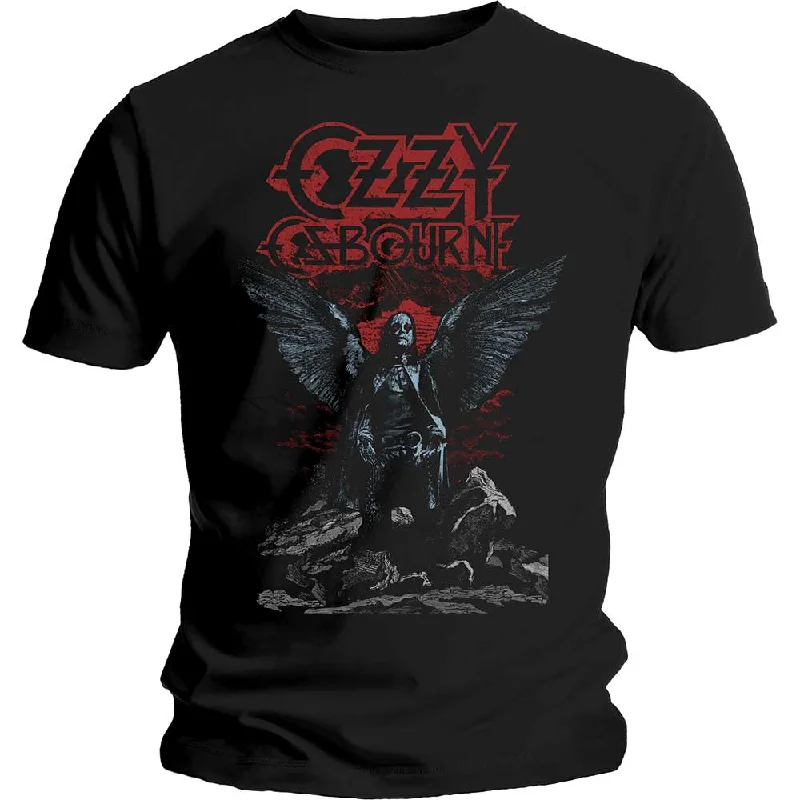 OZZY OSBOURNE Attractive T-Shirt, Angel Wings Spandex Blend Rayon Blend Denim Blend