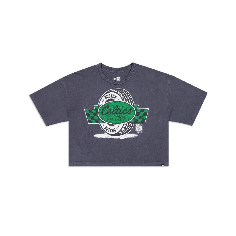 Boston Celtics 2024 Rally Drive Women's T-Shirt Zippered Buttoned Snapped