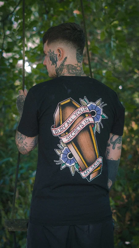 Buried Secrets Tee / Back Print Satin Blend Silk Blend Wool Blend