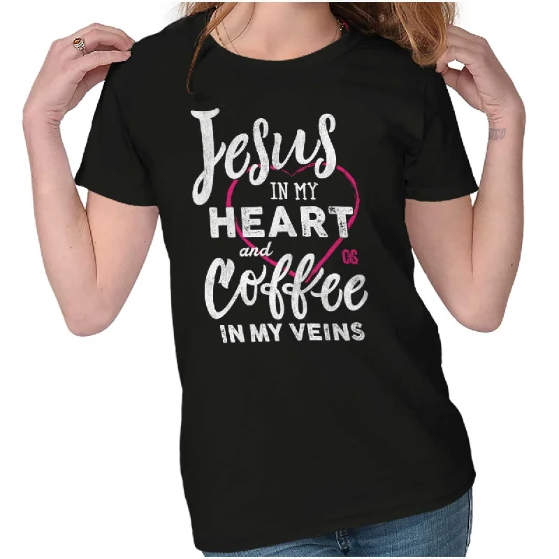 Coffee Veins Ladies T Shirt Fleece Fabric Down Fabric Feather Fabric
