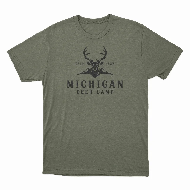 Deer Camp - Unisex Tee Graphic Embroidered Appliqued
