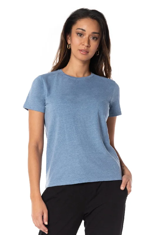 Easywear Crew Neck Short Sleeve T-Shirt Notch Collar Peter Pan Collar Cowl Neck