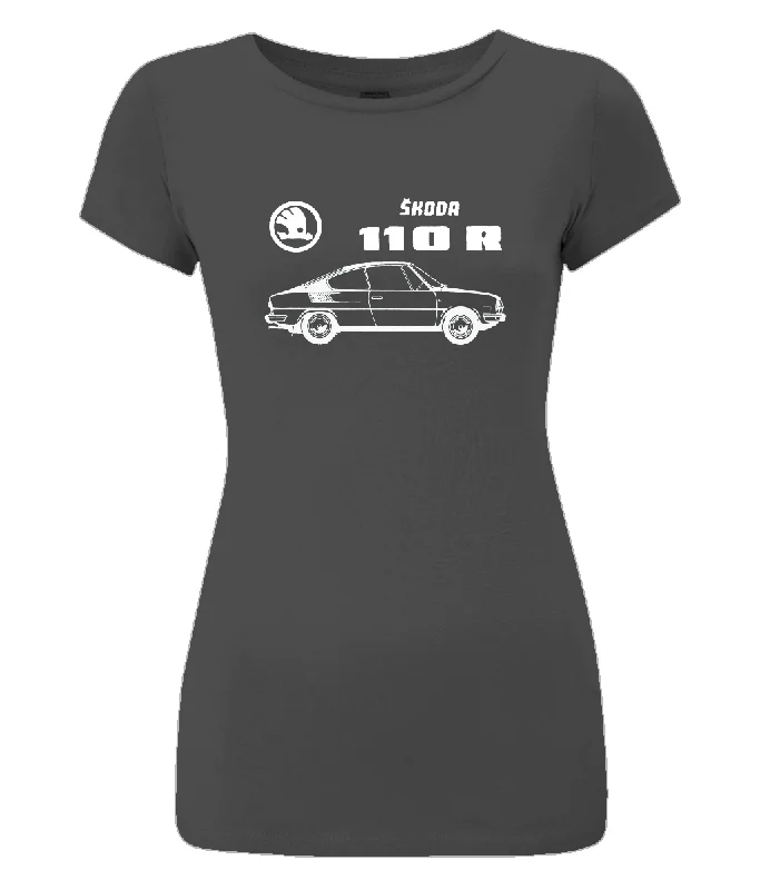 Women's Slim-Fit Jersey T-Shirt "Skoda 110R" Graphic Embroidered Appliqued