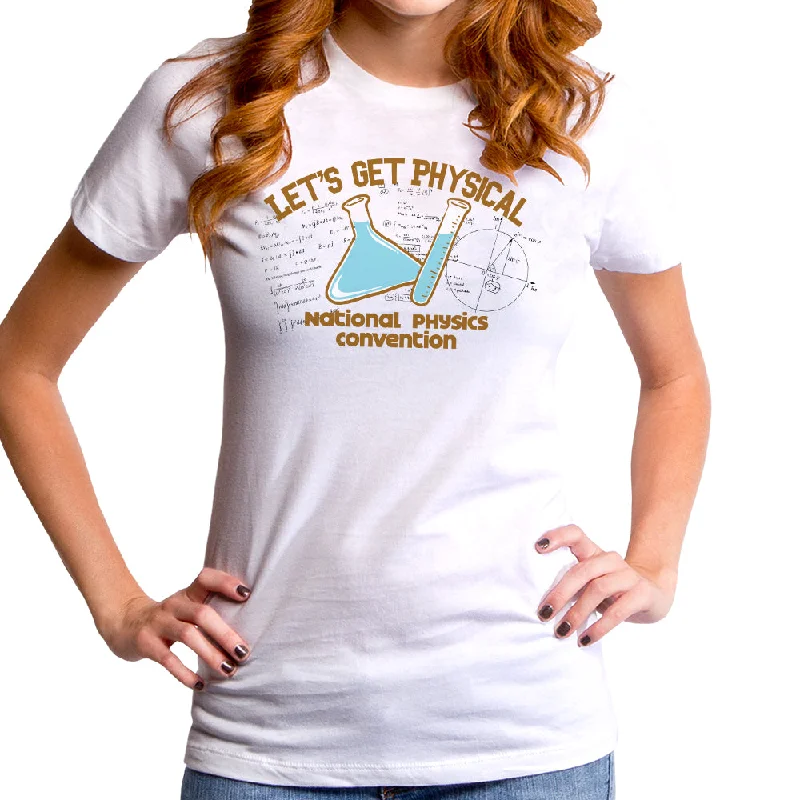 Let's Get Physical Women's T-Shirt Silk Blend Satin Velvet