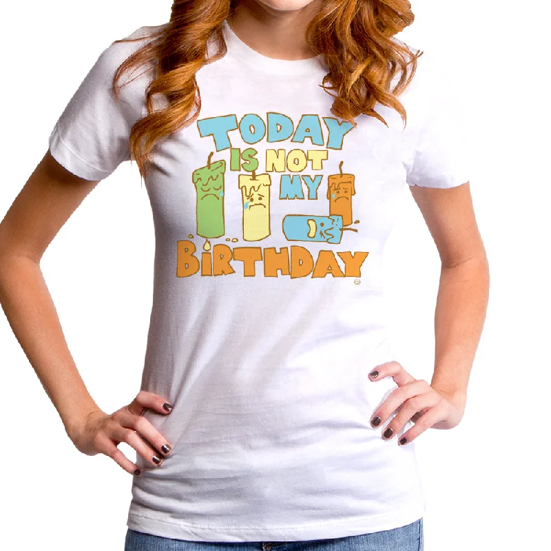 Not My Birthday Women's T-Shirt Striped Floral Plaid