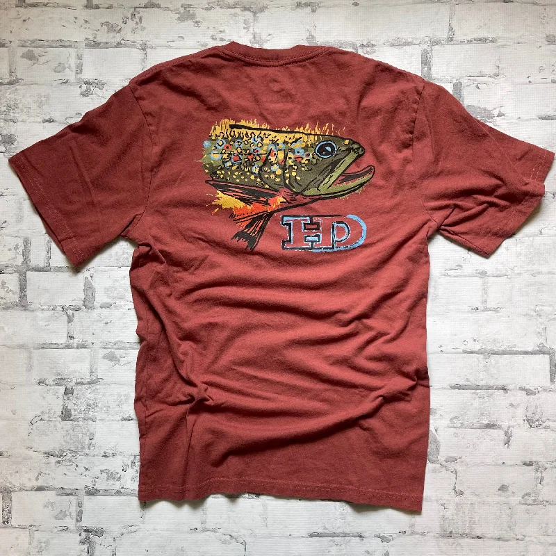 Hammer Down "Hammer Trout" Short Sleeve T-shirt - Crimson Houndstooth Herringbone Solid Hammer Down "Hammer Trout" Short Sleeve T-shirt - Crimson Houndstooth Herringbone Solid