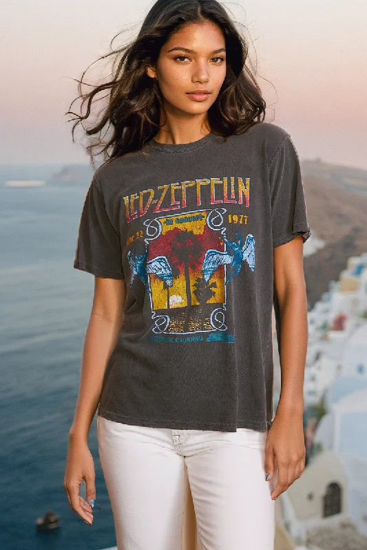 Led Zeppelin Inglewood Sunkissed Gray Tee Front Pockets Side Pockets Patch Pockets