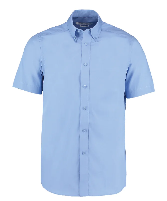 LightBlue - City business shirt short sleeve Hooded Caped Shawl Collar