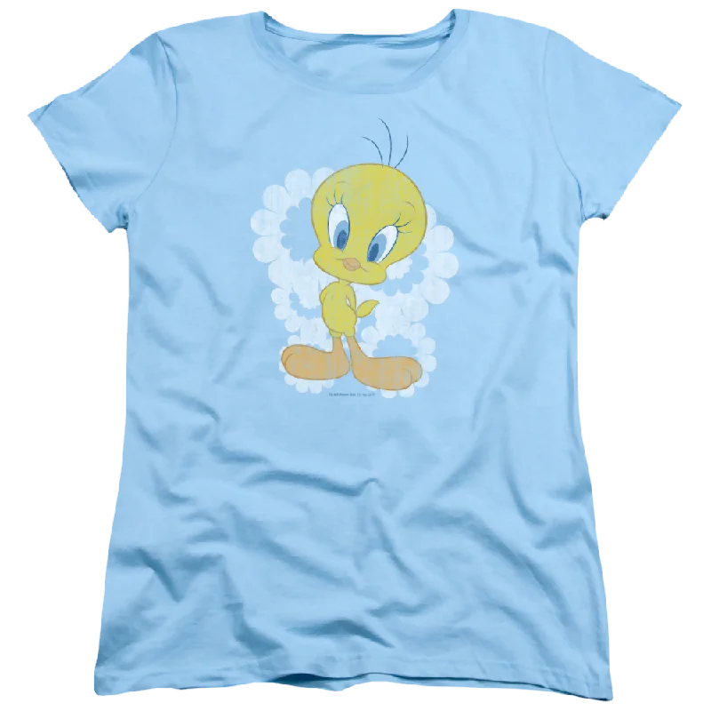 Looney Tunes Retro Tweety Women's T-Shirt Silk Blend Satin Velvet